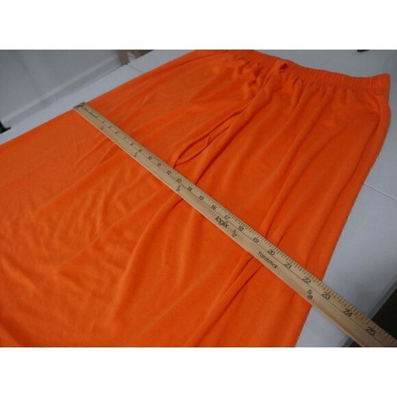 Women's Orange Drawstring Maxi Skirt #1941-D3 - Picture 5 of 7